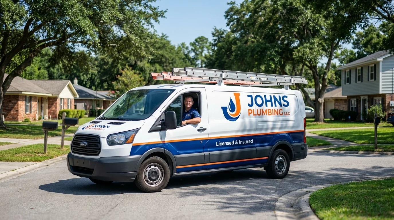 Johns Plumbing LLC service van in Granville, OH